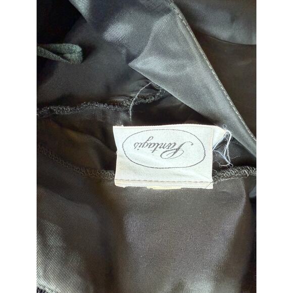 Vintage 80s Black Bubble Hem Prom Dress Special Occasion Alt WhimsyGoth Wedding - Picture 9 of 11